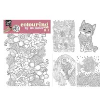 Grafix Couleur par numéro A4 5 feuilles