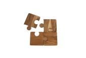Sous-verres "Puzzle" acacia naturel 10x13x0,6cm lot de 4 pièces
