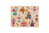 Houten knopjespuzzel Circus 30x23cm