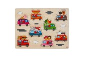 Puzzle boutons en bois Camion alimentaire 30x23cm