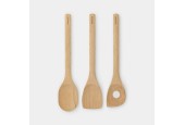 Brabantia Profile Ustensiles de cuisine en bois de hêtre, lot de 3
