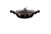 Berlingerhaus poêle cocotte 24 cm avec couvercle en verre collection Shiny Black aluminium également induction