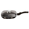 Berlingerhaus poêle à griller 28 cm avec couvercle en verre collection Shiny Black aluminium également induction