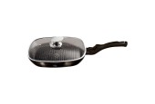 Berlingerhaus grillpan 28 cm met glas deksel Shiny Black collection aluminium ook inductie