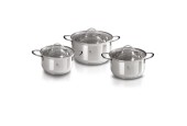 Berlingerhaus set de poêles avec couvercle en verre acier inoxydable 3 parties 16+18+20 cm Silver Jewellery Collection