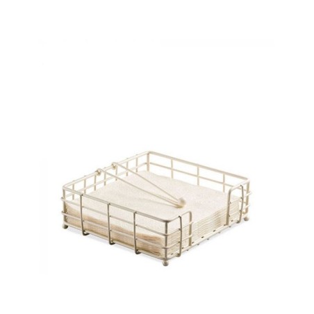 Ambiente Porte-serviettes fil petit 14x15,5x8cm crème