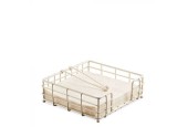 Ambiente Servethouder draad klein 14x15,5x8cm creme
