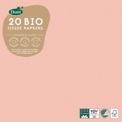 Duni Servetten Mellow Rose 33x33cm 3-laags tissue FSC pak a 20 servetten