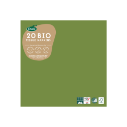 Duni Servetten Leaf Green 33x33cm 3-laags tissue FSC pak a 20 servetten