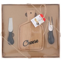 Alpina Planche à fromage bois 19x12x0,8cm avec 2 lames