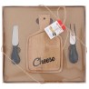 Alpina Planche à fromage bois 19x12x0,8cm avec 2 lames