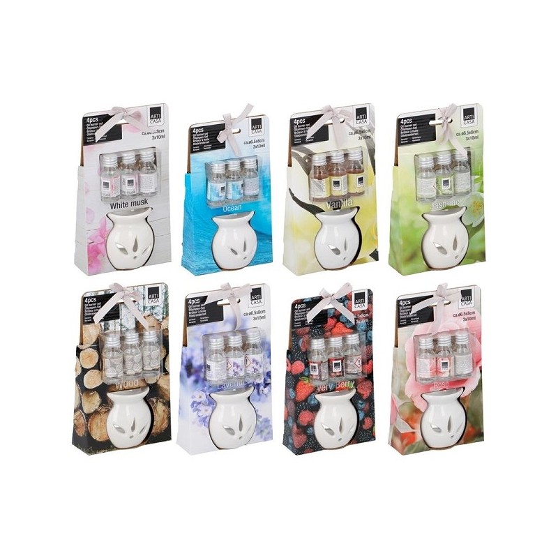 Oliebranderset met 3x10ml geurolie