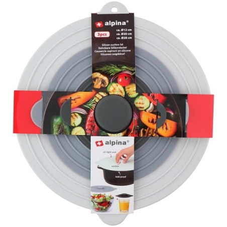 Alpina Set de couvercles en silicone 3 pièces Ø12/20/28cm