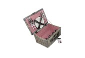 Picknickmand 4-persoons 40x28cm ruit rood