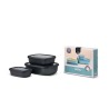 Mepal set cirqula rechthoekig 3-dlg (500+1000+2000ml) - nordic black