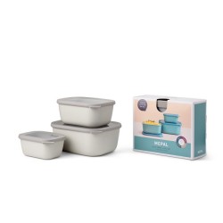 Mepal set cirqula rechthoekig 3-dlg (750+1500+3000ml) - nordic white