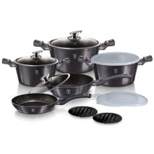 Berlingerhaus Batterie de cuisine 5 pièces avec accessoires Metali