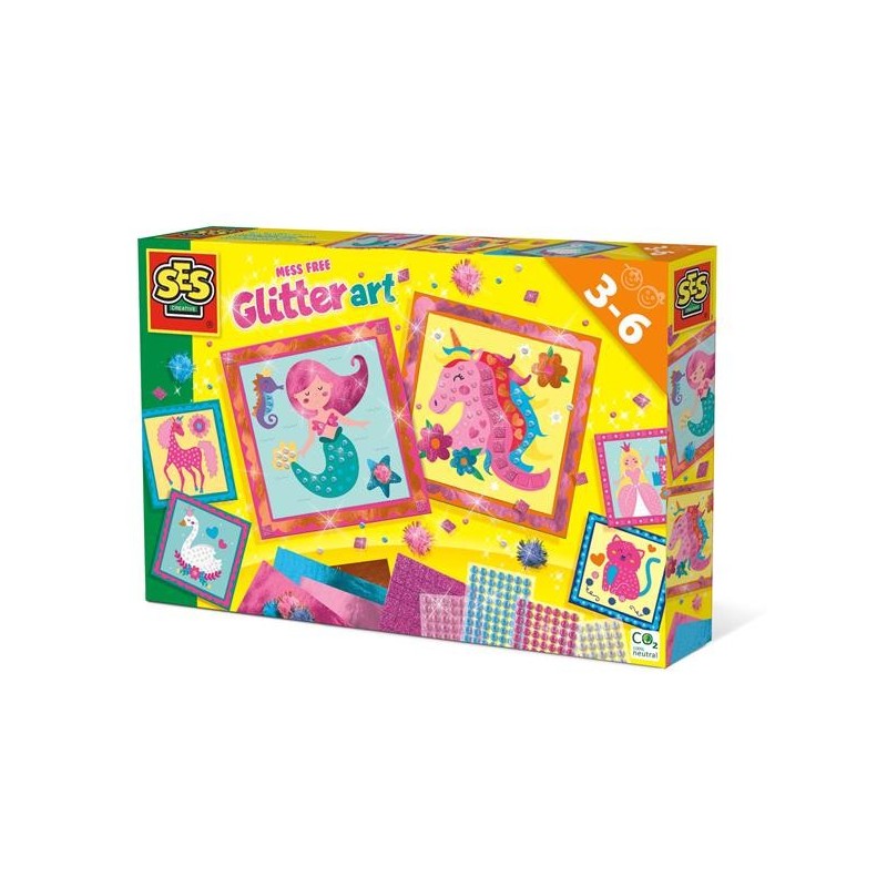 Ses Knoeivrije glitter kunst