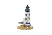 Phare thermomètre avec mouette 7x4,5x10cm