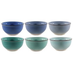 Plat Bleu boite de 6 pièces Ø12x6cm