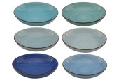 Plat Bleu boite de 6 pièces Ø23x6cm