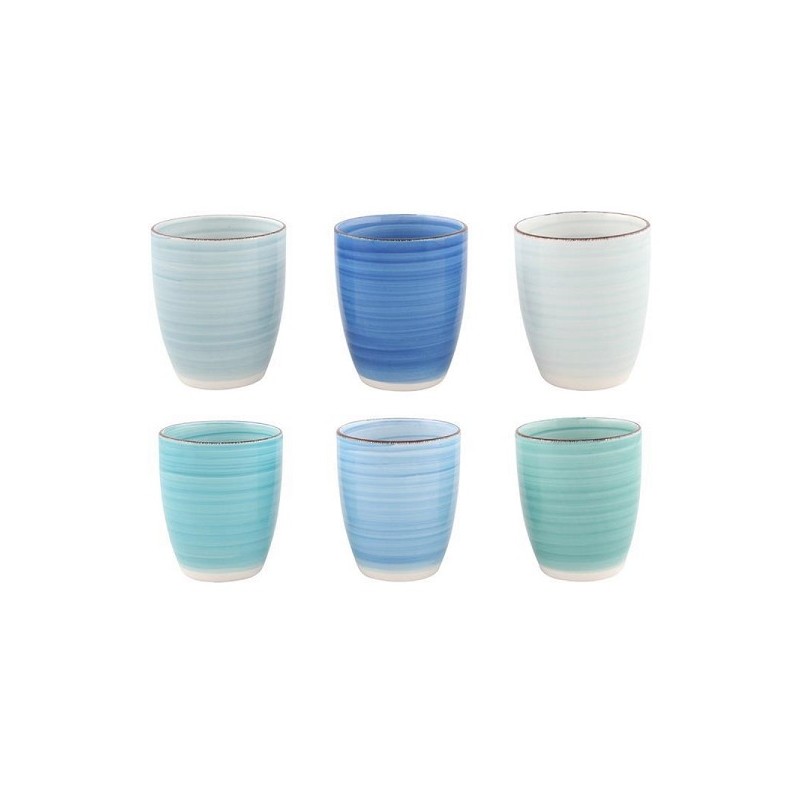 Tasse à café Bleu sans oreille boîte de 6 pièces 340ml