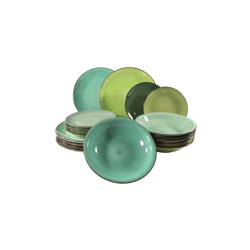 Serviesset Umbrië Green 18-delig 5-ply