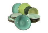 Service de table Umbria Vert 18 pièces 5 plis
