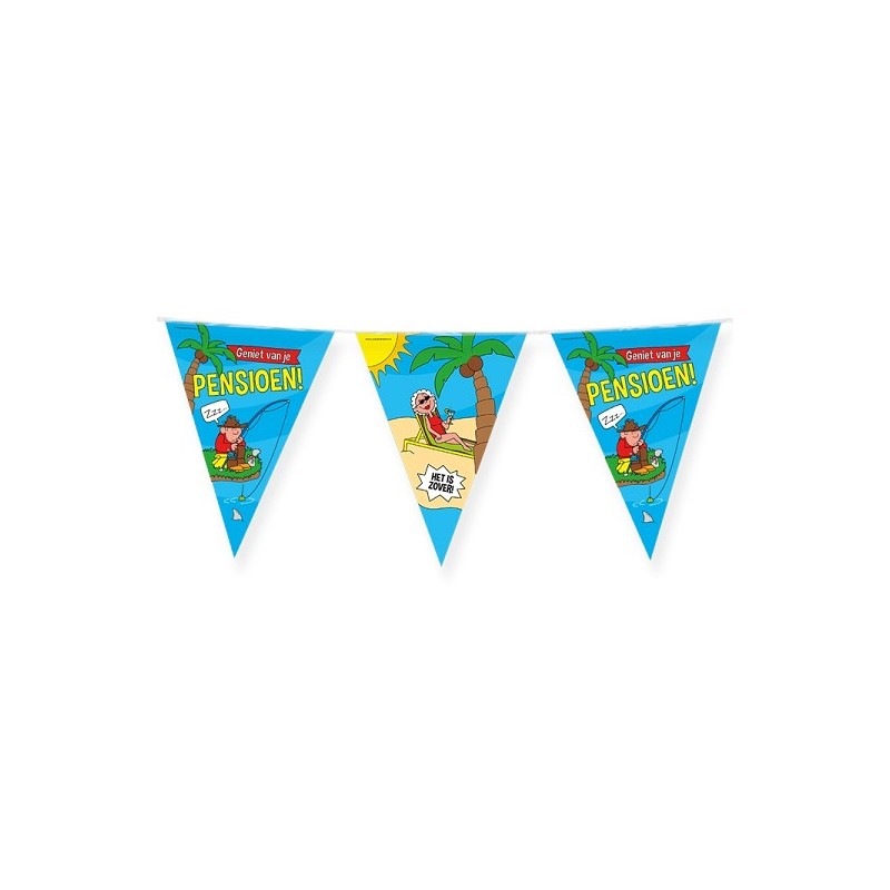 Paperdreams Party vlag - Pensioen cartoon