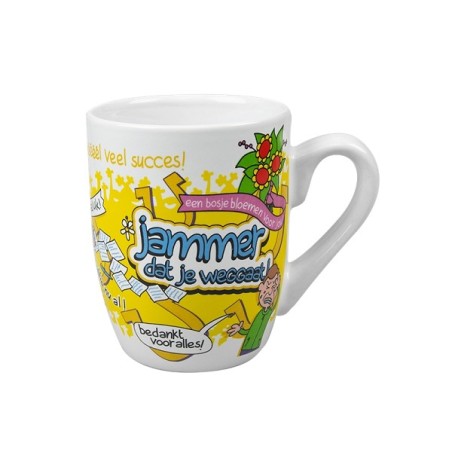Tasse de dessin animé Paperdreams – Désolé, vous partez