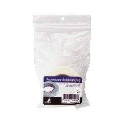 Ruban mousse double face 2 rouleaux 12mm x 1mm x 2 mètres