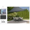 Toile d'ombrage carré 3x3m gris foncé