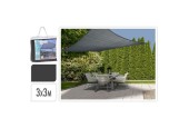 Toile d'ombrage carré 3x3m gris foncé