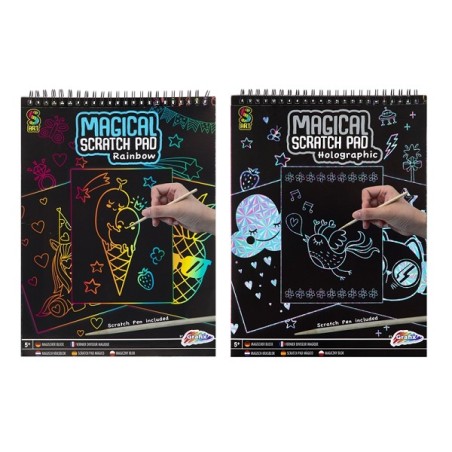 Grafix Magic carnet à gratter A4 20 feuilles + stylo