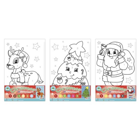 Grafix Noël Peinture par numéro toile 29,7x19,5cm