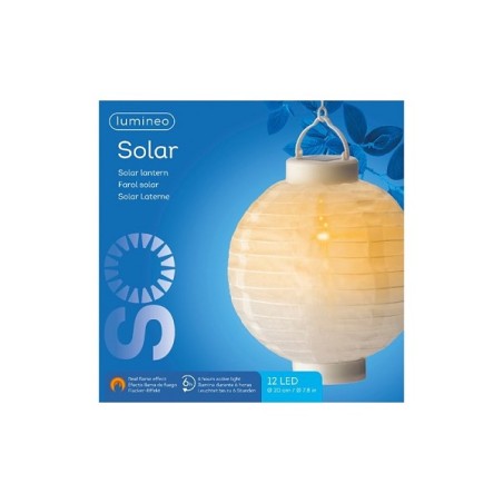 Lumineo Lanterne solaire nylon effet flamme Ø20xH23cm-12L (avec interrupteur)