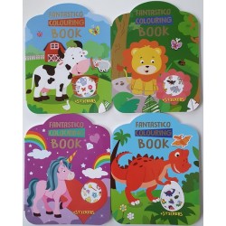 Livre de coloriage Fantastico Dino avec autocollants 24 pages