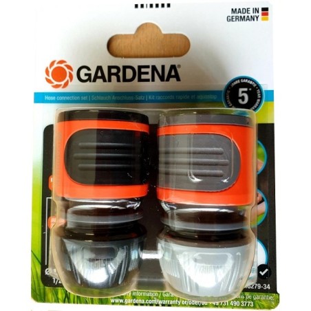 Gardena Slangstuk+waterstop 1/2" - 5/8"