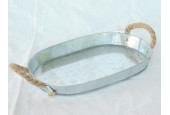 Plateau zinc ovale 31x21x3 cm