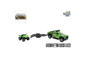 Kids Globe Terreinwagen Met Trailer Met Quad Licht Geluid 29cm
