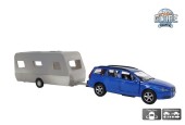 Kids Globe Volvo V70 avec caravane Dethleffs moulé sous pression 30 cm