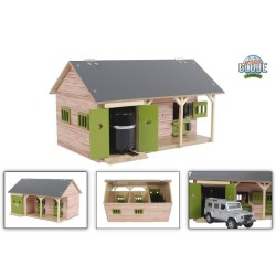 Kids Globe paardenstal met 2 boxen en berging 1:32 34x22x19cm (exclusief accessoires)