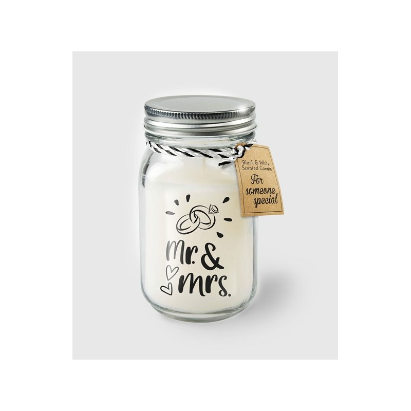 Paperdreams Black & White scented candles - Mr. & Mrs.