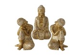 Boltze Home Figurine Bouddha Dilara polyrésine H18cm or