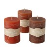 Boltze Home Bougie Pilier Basic Ø7xH10cm mélange de couleurs marron