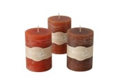 Boltze Home Bougie Pilier Basic Ø7xH10cm mélange de couleurs marron