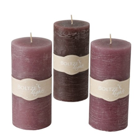 Boltze Home Bougie Pilier Basic Ø7xH15cm rouge mix de couleurs