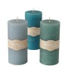 Boltze Home Bougie pilier Basic Ø7xH15cm vert coloris-mix