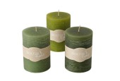 Boltze Home Bougie pilier Basic Ø7xH10cm vert coloris-mix
