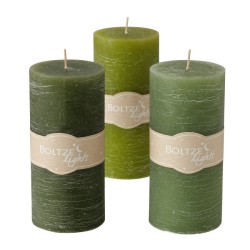 Boltze Home Bougie pilier Basic Ø7xH15cm vert coloris-mix